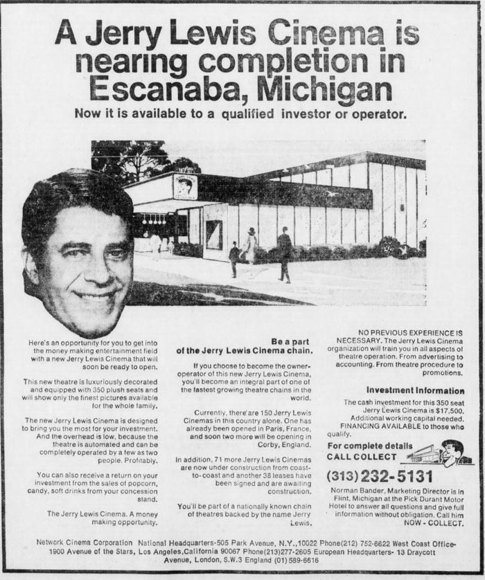 Plaza Theatre - Escanaba Daily Press Sep 11 1972 (newer photo)